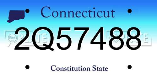 2Q57488 Connecticut License Plate