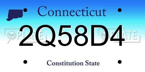 2Q58D4 Connecticut License Plate
