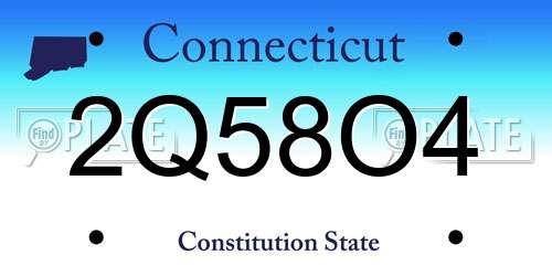2Q58O4 Connecticut License Plate