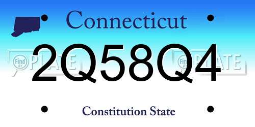 2Q58Q4 Connecticut License Plate