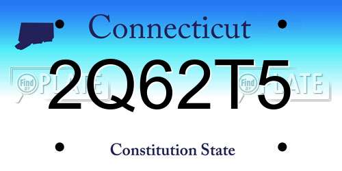 2Q62T5 Connecticut License Plate