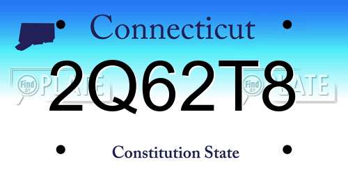 2Q62T8 Connecticut License Plate