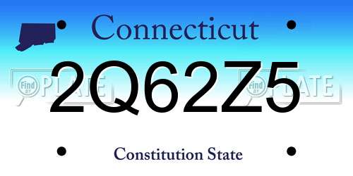 2Q62Z5 Connecticut License Plate