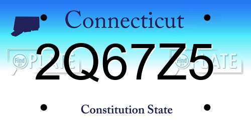 2Q67Z5 Connecticut License Plate
