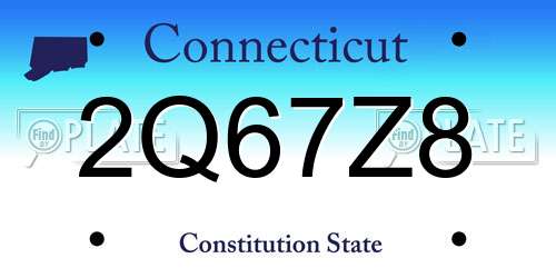 2Q67Z8 Connecticut License Plate