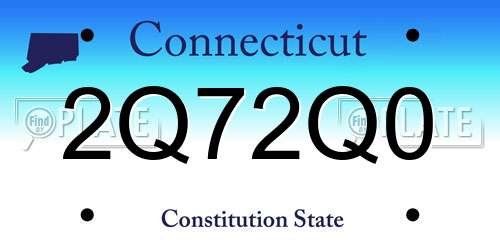 2Q72Q0 Connecticut License Plate