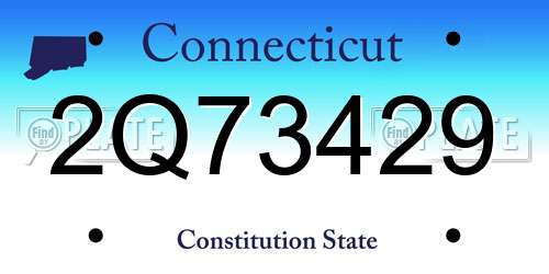 2Q73429 Connecticut License Plate