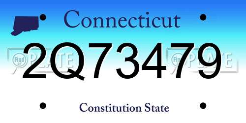 2Q73479 Connecticut License Plate