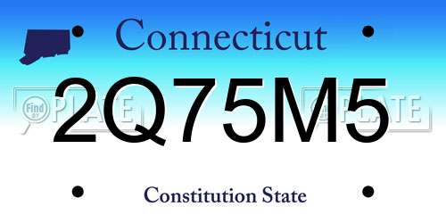 2Q75M5 Connecticut License Plate