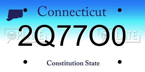 2Q77O0 Connecticut License Plate