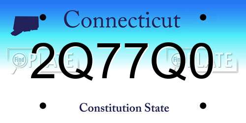 2Q77Q0 Connecticut License Plate