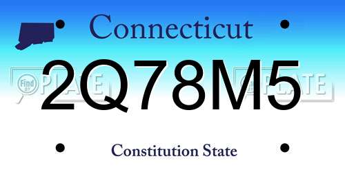 2Q78M5 Connecticut License Plate
