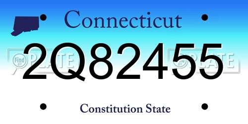 2Q82455 Connecticut License Plate