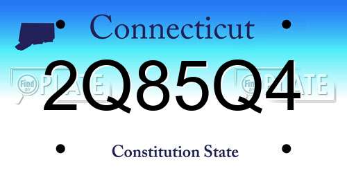 2Q85Q4 Connecticut License Plate