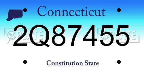2Q87455 Connecticut License Plate