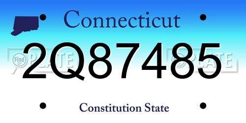 2Q87485 Connecticut License Plate
