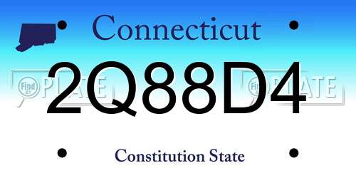 2Q88D4 Connecticut License Plate