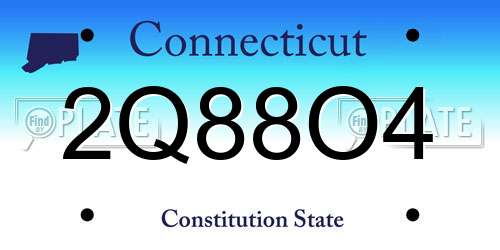 2Q88O4 Connecticut License Plate