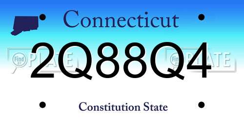 2Q88Q4 Connecticut License Plate