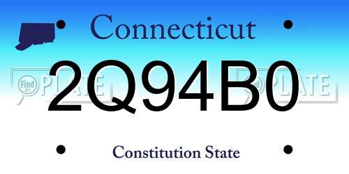 2Q94B0 Connecticut License Plate