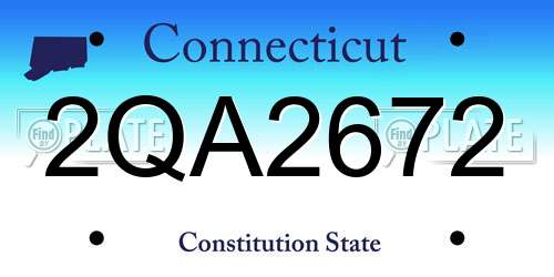 2QA2672 Connecticut License Plate