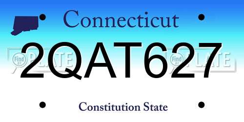 2QAT627 Connecticut License Plate