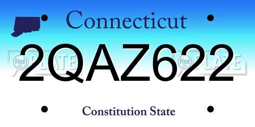 2QAZ622 Connecticut License Plate