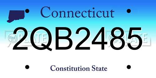 2QB2485 Connecticut License Plate