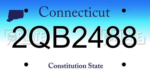 2QB2488 Connecticut License Plate