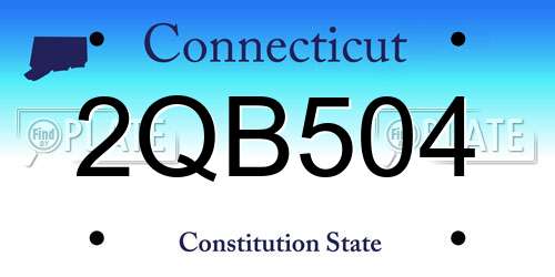 2QB504 Connecticut License Plate