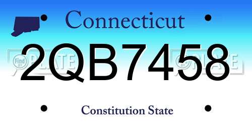 2QB7458 Connecticut License Plate