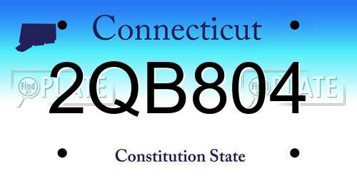 2QB804 Connecticut License Plate