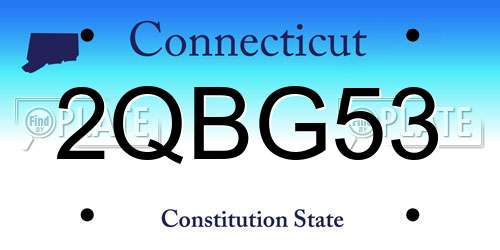 2QBG53 Connecticut License Plate