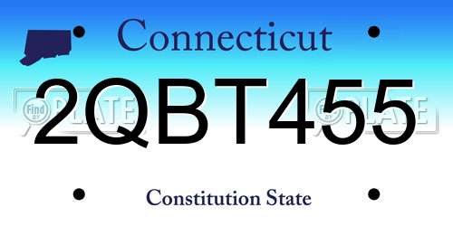 2QBT455 Connecticut License Plate
