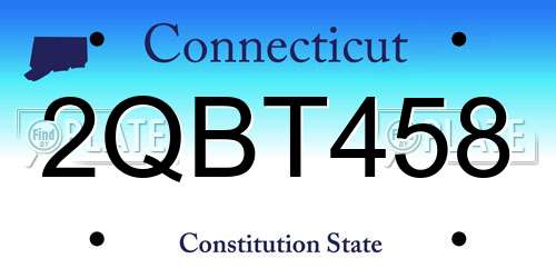 2QBT458 Connecticut License Plate