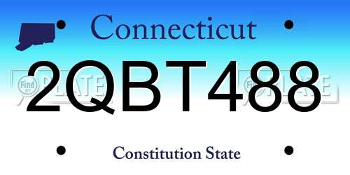 2QBT488 Connecticut License Plate