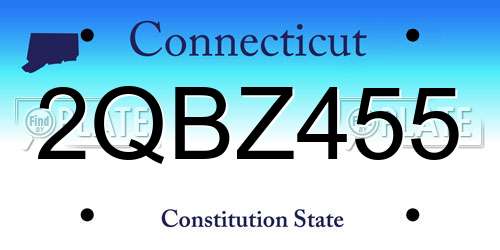 2QBZ455 Connecticut License Plate