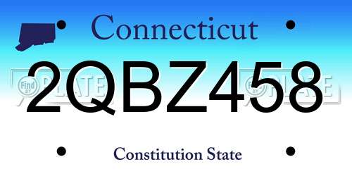 2QBZ458 Connecticut License Plate