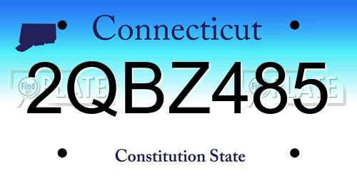 2QBZ485 Connecticut License Plate