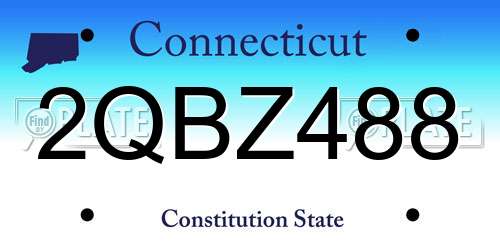 2QBZ488 Connecticut License Plate