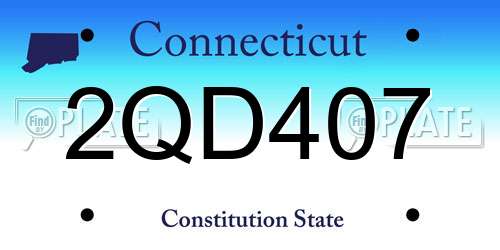2QD407 Connecticut License Plate