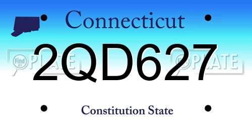 2QD627 Connecticut License Plate