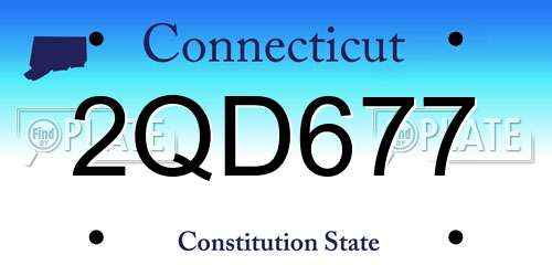 2QD677 Connecticut License Plate