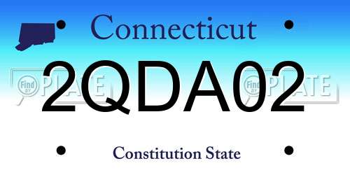 2QDA02 Connecticut License Plate