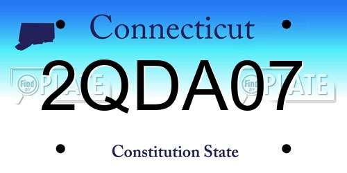 2QDA07 Connecticut License Plate