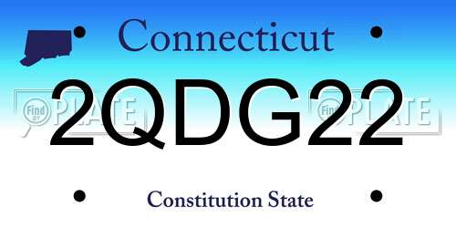2QDG22 Connecticut License Plate