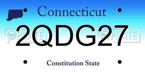 2QDG27 Connecticut License Plate