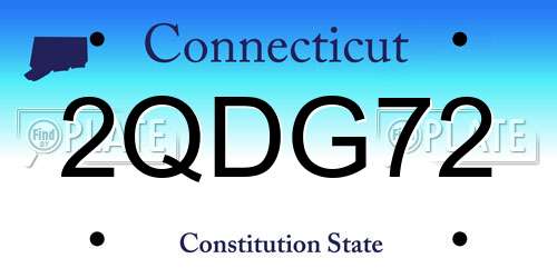 2QDG72 Connecticut License Plate