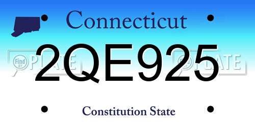2QE925 Connecticut License Plate