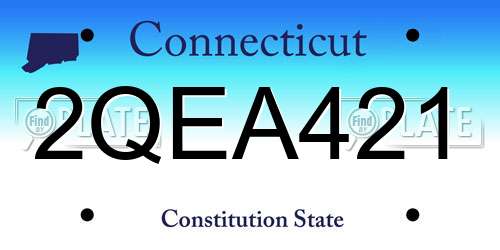 2QEA421 Connecticut License Plate